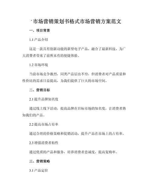 市场营销策划书格式、范文与核心方案指南